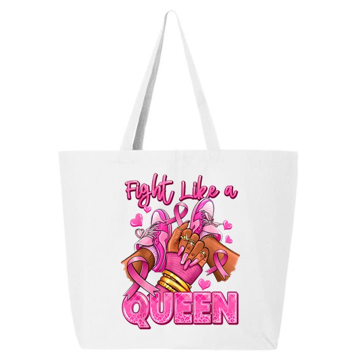 Afro Queen Black Women Breast Cancer Survivor Ribbon 25L Jumbo Tote