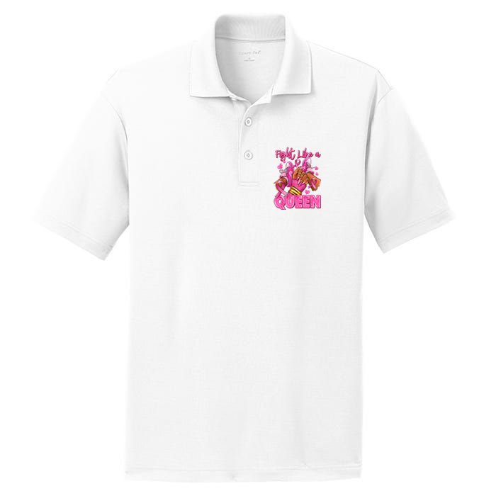 Afro Queen Black Women Breast Cancer Survivor Ribbon PosiCharge RacerMesh Polo