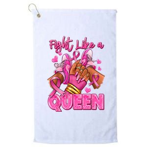 Afro Queen Black Women Breast Cancer Survivor Ribbon Platinum Collection Golf Towel