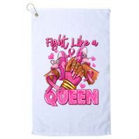 Afro Queen Black Women Breast Cancer Survivor Ribbon Platinum Collection Golf Towel