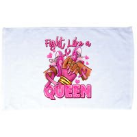 Afro Queen Black Women Breast Cancer Survivor Ribbon Microfiber Hand Towel