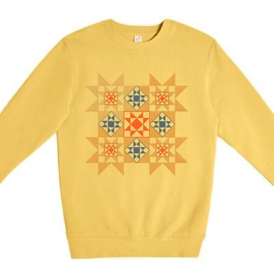 Autumn Quilt Block Cute Premium Crewneck Sweatshirt