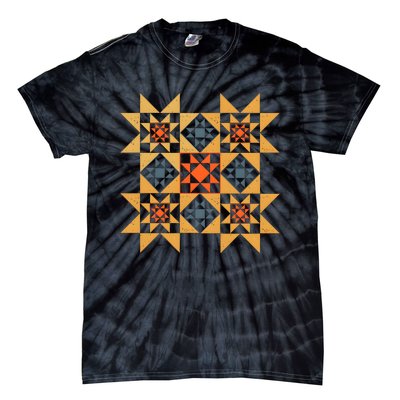 Autumn Quilt Block Cute Tie-Dye T-Shirt