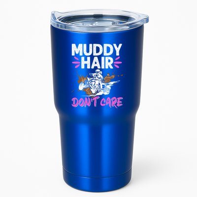 Atv Quad Biker Four Wheeler Vintage Muddy Hair Don't Care Gift Tumbler