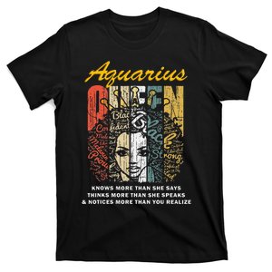 Aquarius Queen Birthday Gift Knows More Than She Says T-Shirt