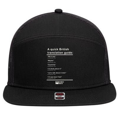 A Quick British Translations Guide 7 Panel Mesh Trucker Snapback Hat