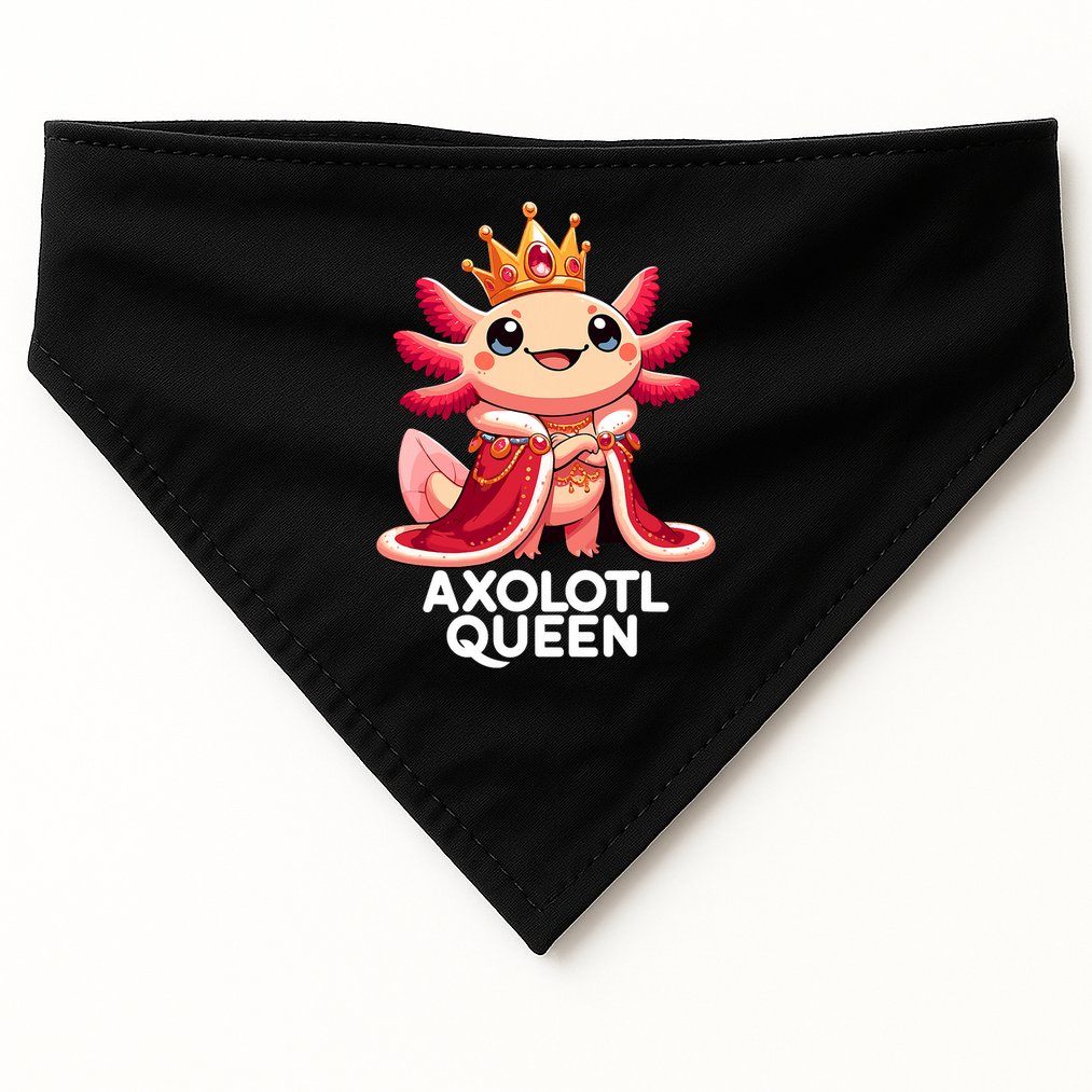 Axolotl Queen Cute Kawaii Axolotl USA-Made Doggie Bandana