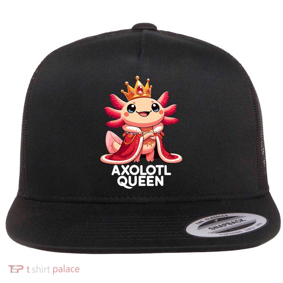 Axolotl Queen Cute Kawaii Axolotl Flatbill Hat