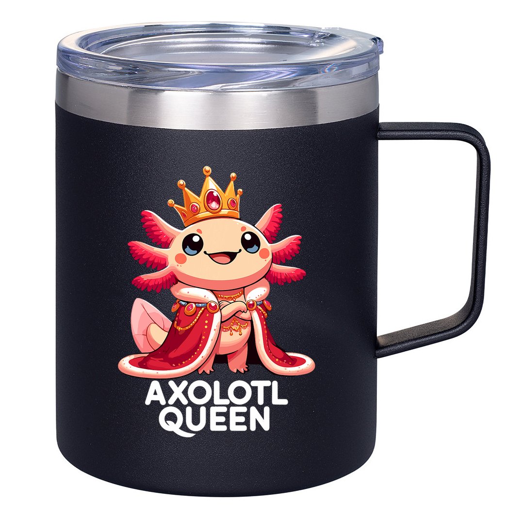 Axolotl Queen Cute Kawaii Axolotl 12oz Stainless Steel Coffee Mug