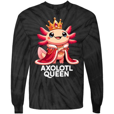 Axolotl Queen Cute Kawaii Axolotl Tie-Dye Long Sleeve Shirt