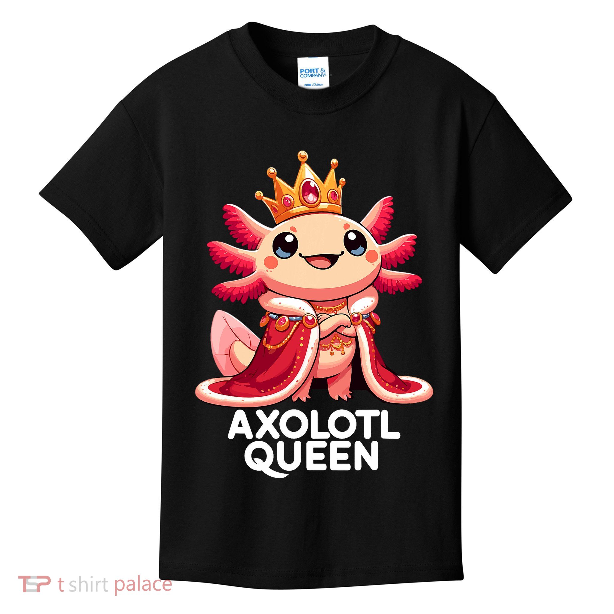 Axolotl Queen Cute Kawaii Axolotl Kids T-Shirt