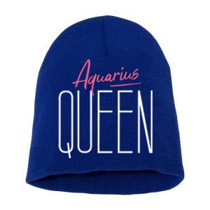 Aquarius Queen / Classy Aquarius Horoscope Quote Gift Short Acrylic Beanie