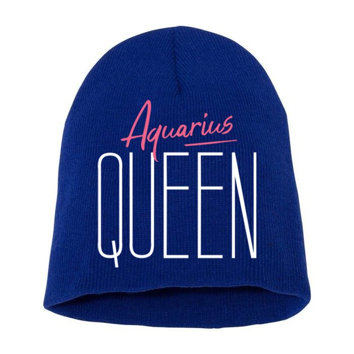 Aquarius Queen / Classy Aquarius Horoscope Quote Gift Short Acrylic Beanie