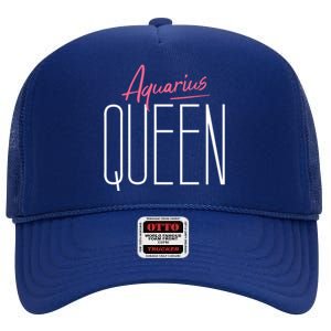 Aquarius Queen / Classy Aquarius Horoscope Quote Gift High Crown Mesh Back Trucker Hat