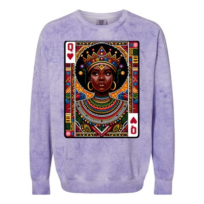 African Queen Card Melanin Black Pride Blm Juneteenth Colorblast Crewneck Sweatshirt