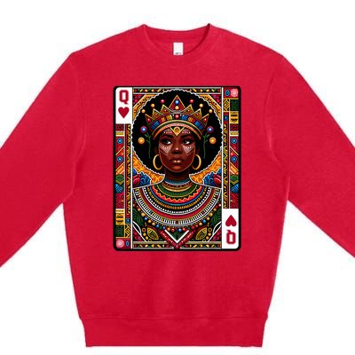 African Queen Card Melanin Black Pride Blm Juneteenth Premium Crewneck Sweatshirt