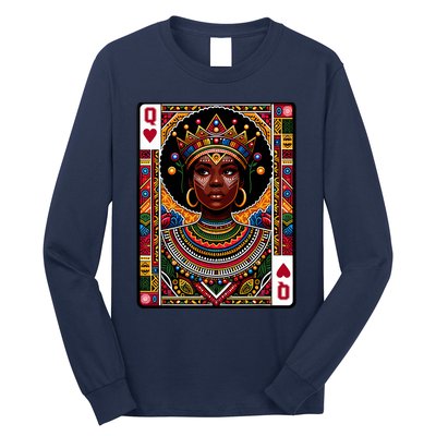 African Queen Card Melanin Black Pride Blm Juneteenth Long Sleeve Shirt