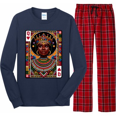 African Queen Card Melanin Black Pride Blm Juneteenth Long Sleeve Pajama Set