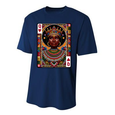 African Queen Card Melanin Black Pride Blm Juneteenth Performance Sprint T-Shirt