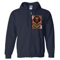 African Queen Card Melanin Black Pride Blm Juneteenth Full Zip Hoodie