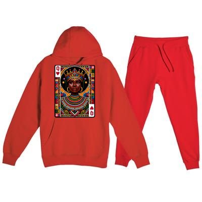 African Queen Card Melanin Black Pride Blm Juneteenth Premium Hooded Sweatsuit Set