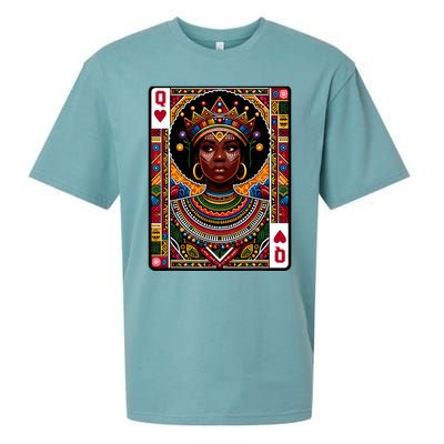 African Queen Card Melanin Black Pride Blm Juneteenth Sueded Cloud Jersey T-Shirt