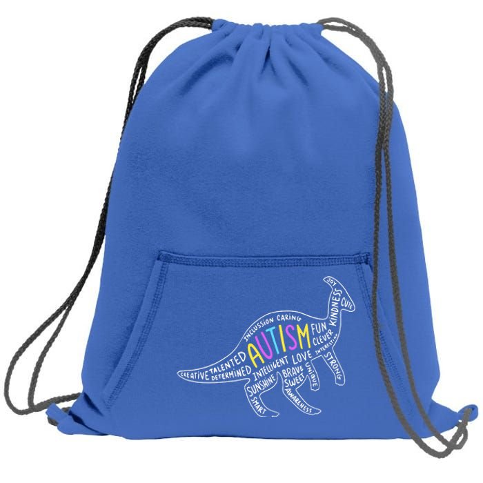 Autism Quotes Dinosaur Sweatshirt Cinch Pack Bag