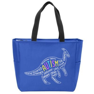 Autism Quotes Dinosaur Zip Tote Bag