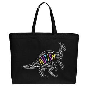 Autism Quotes Dinosaur Cotton Canvas Jumbo Tote