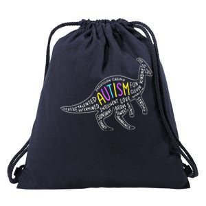 Autism Quotes Dinosaur Drawstring Bag