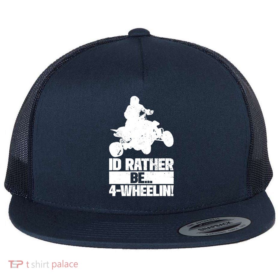 ATV Quad Four Wheeler Gear Off Roading ATV Quad Racing Flat Bill Trucker Hat