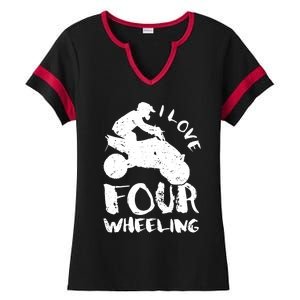 ATV Quad Four Wheeler Gear Off Roading ATV Quad Racing Ladies Halftime Notch Neck Tee