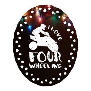 ATV Quad Four Wheeler Gear Off Roading ATV Quad Racing Ceramic Oval Ornament