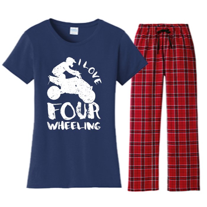 ATV Quad Four Wheeler Gear Off Roading ATV Quad Racing Women's Flannel Pajama Set