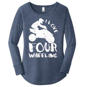 ATV Quad Four Wheeler Gear Off Roading ATV Quad Racing Women's Perfect Tri Tunic Long Sleeve Shirt