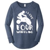 ATV Quad Four Wheeler Gear Off Roading ATV Quad Racing Women's Perfect Tri Tunic Long Sleeve Shirt