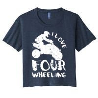 ATV Quad Four Wheeler Gear Off Roading ATV Quad Racing Women's Crop Top Tee