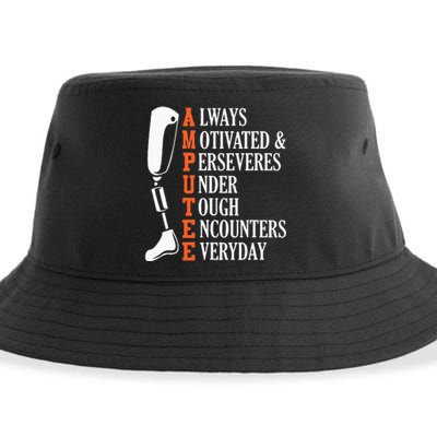 Amputee Quote Funny Leg Prosthetic Legged Surgery Graphic Sustainable Bucket Hat