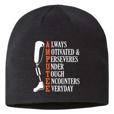 Amputee Quote Funny Leg Prosthetic Legged Surgery Graphic Sustainable Beanie