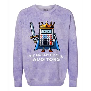 Auditor Queen Funny Illustration Calculator Tax Auditing Colorblast Crewneck Sweatshirt