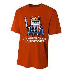 Auditor Queen Funny Illustration Calculator Tax Auditing Performance Sprint T-Shirt