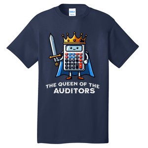 Auditor Queen Funny Illustration Calculator Tax Auditing Tall T-Shirt