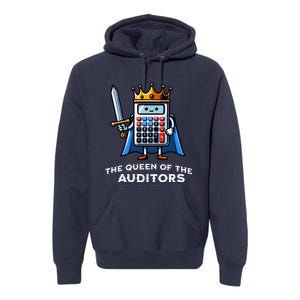 Auditor Queen Funny Illustration Calculator Tax Auditing Premium Hoodie