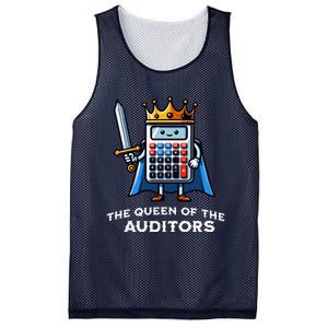 Auditor Queen Funny Illustration Calculator Tax Auditing Mesh Reversible Basketball Jersey Tank