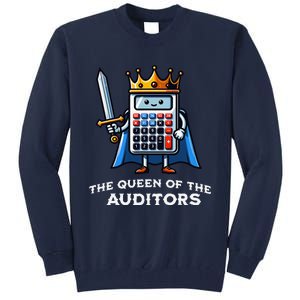 Auditor Queen Funny Illustration Calculator Tax Auditing Tall Sweatshirt