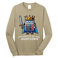 Auditor Queen Funny Illustration Calculator Tax Auditing Long Sleeve Shirt