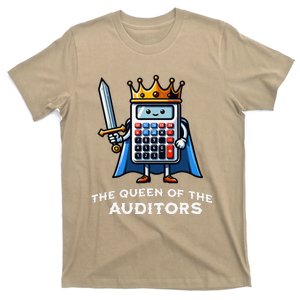 Auditor Queen Funny Illustration Calculator Tax Auditing T-Shirt