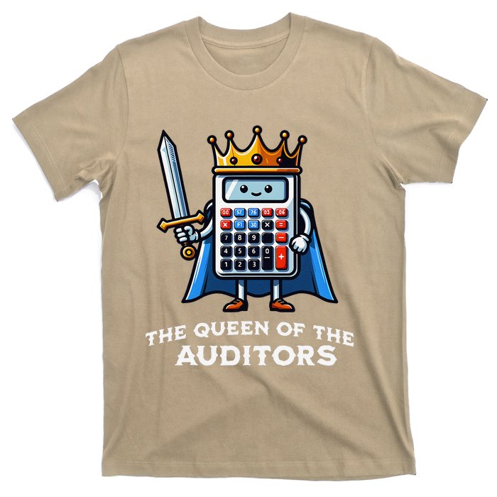 Auditor Queen Funny Illustration Calculator Tax Auditing T-Shirt