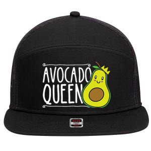 Avocado Queen Funny Avocado Lover Women Girl Avocado 7 Panel Mesh Trucker Snapback Hat