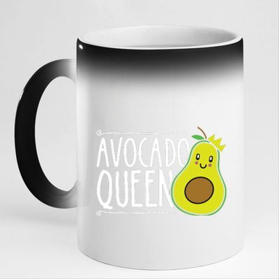 Avocado Queen Funny Avocado Lover Women Girl Avocado 11oz Black Color Changing Mug